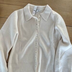 J. Crew Women's White Button-Up Cardigan